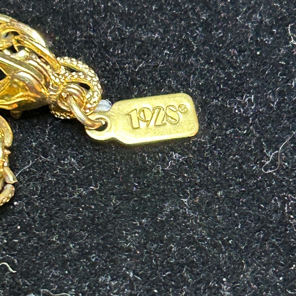 1928 Gold CrossNecklace with Pink and Red Accents - Picture 8 of 8